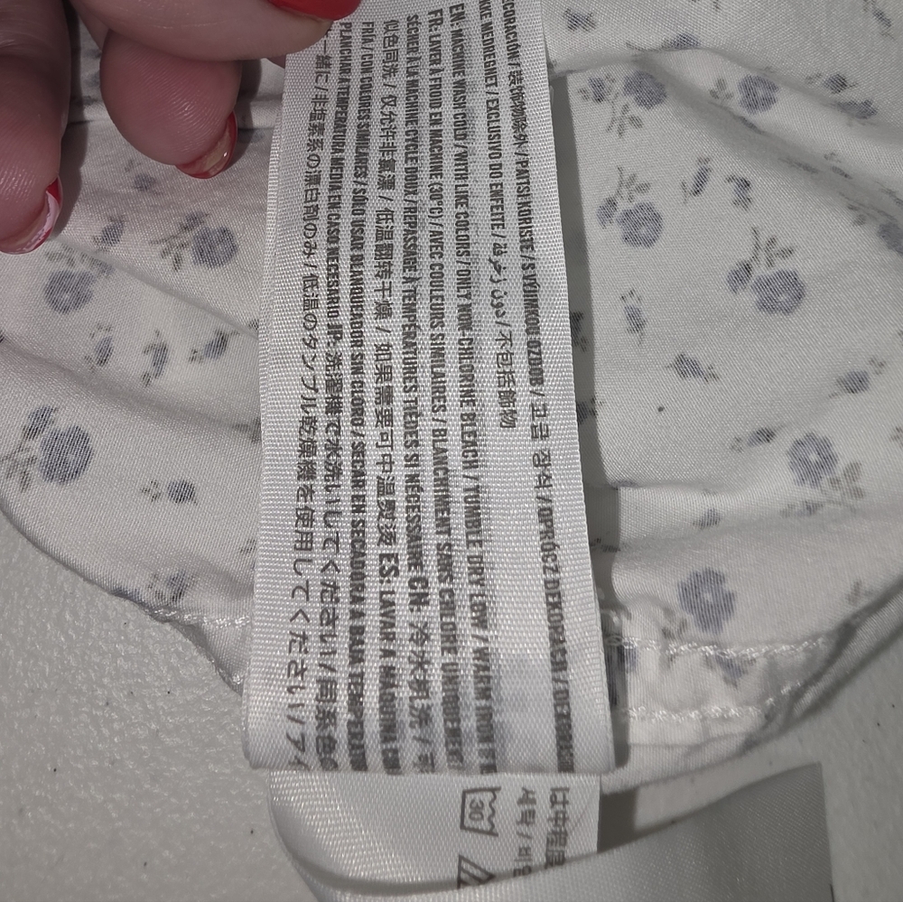 Abercrombie‎ & Fitch Super Slim White Shirt with Navy Floral Button Up Small - Picture 9 of 10